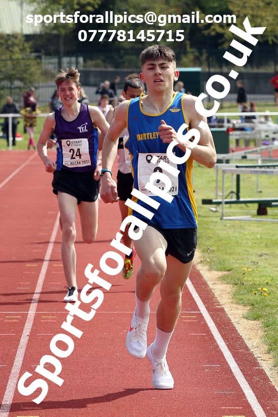 1500 metres, 2021 NECAA Middlesbrough Open Meting, Sunday, May 9th. Photo: David T. Hewitson/Sports for All Pics